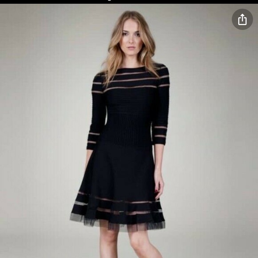Rare Tadashi Shoji Black Illusion Dress Rare